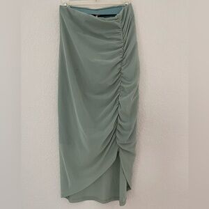 Free People Green Ruched Skirt